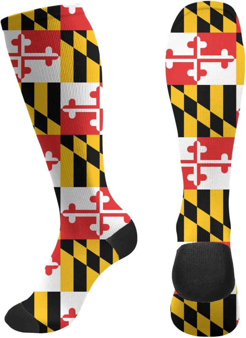ACDRUING States Usa Maryland-Flag Socks For Women & Men Support Circulation For Nurse, Travel, Flight - Image 2